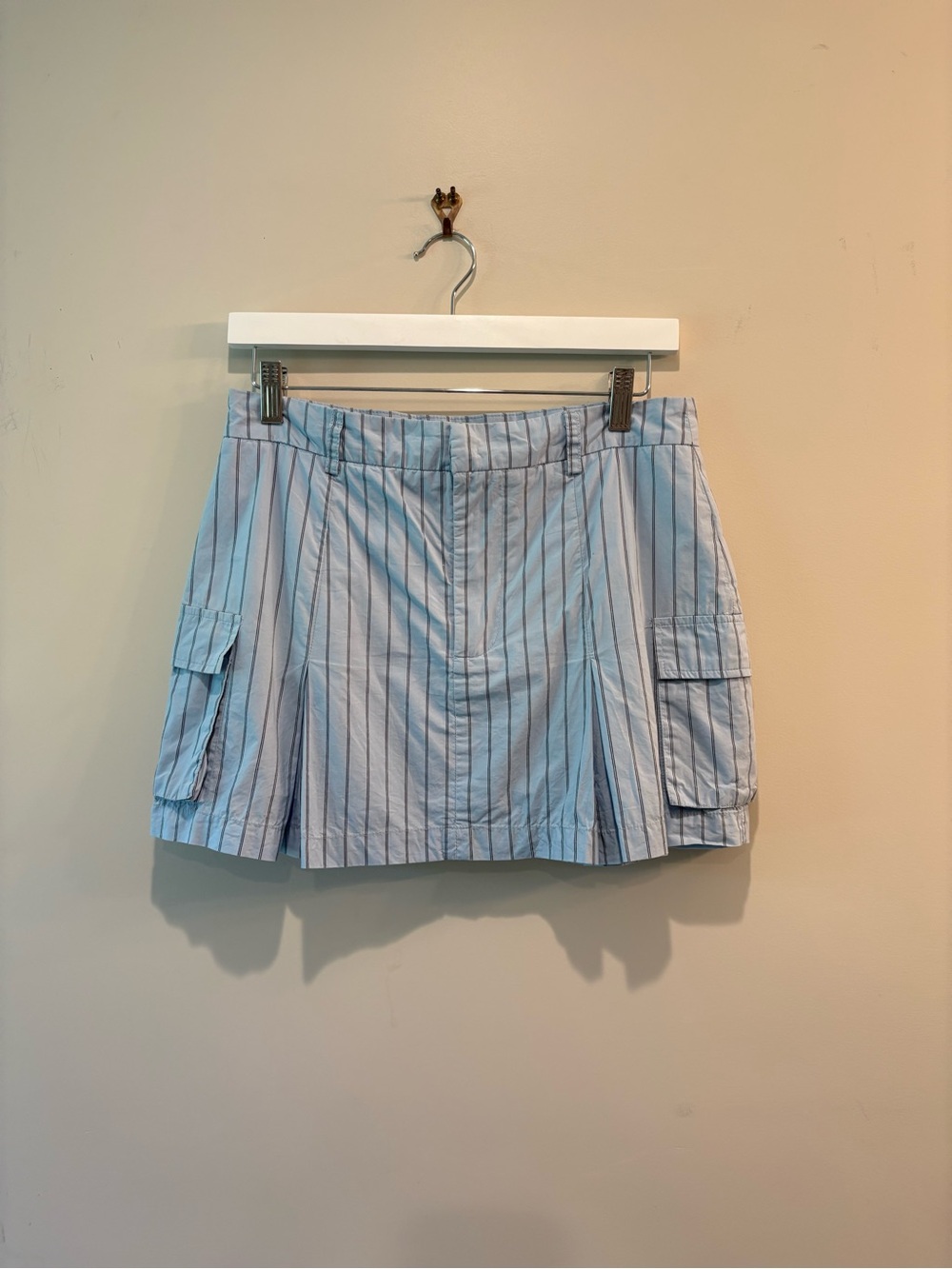 Walter Baker Striped Pleated Cargo Mini Thalia Skirt